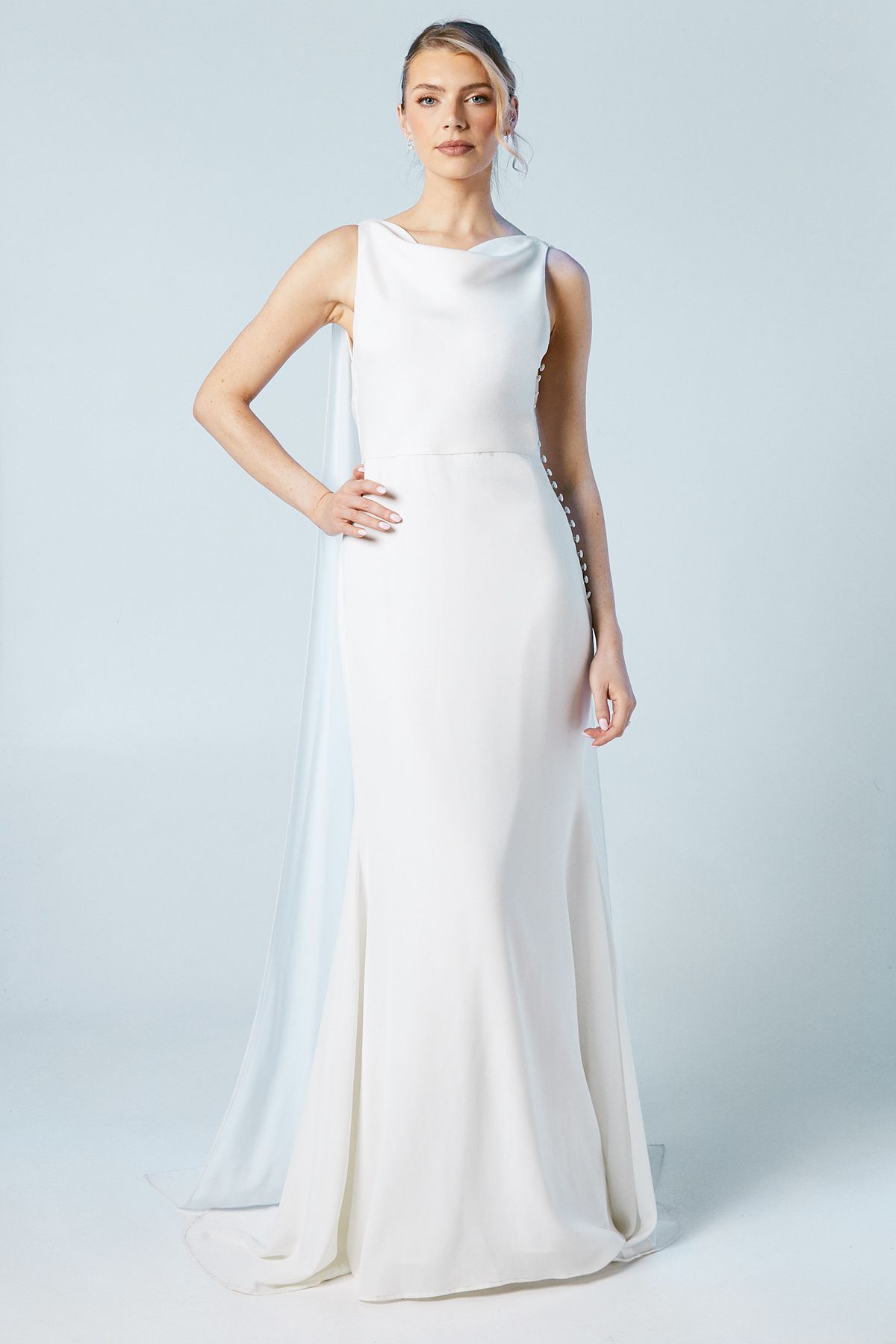 Coast Coast Honoured Chiffon Cowl Back Detail Wedding Dress