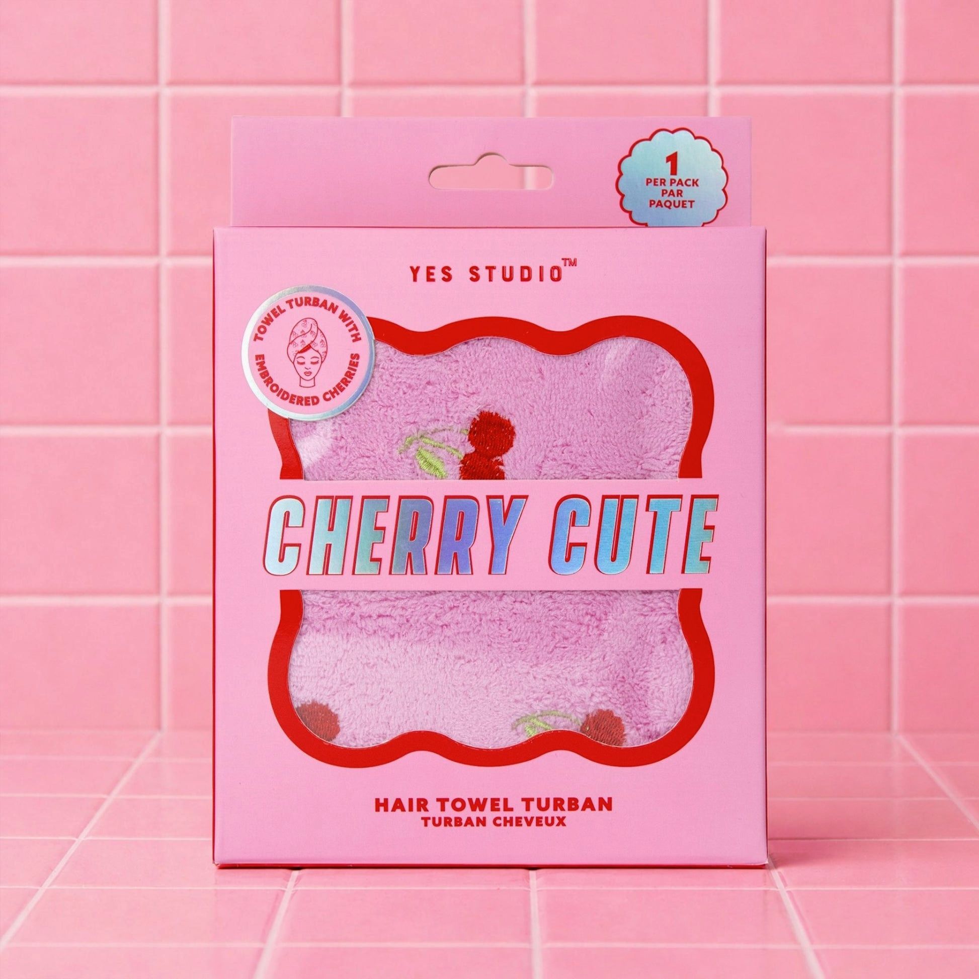 Yes Studio Cherry Cute Pink Hair Towel Turban