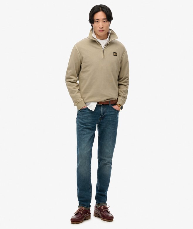 Contrast Stitch Half Zip Sweatshirt