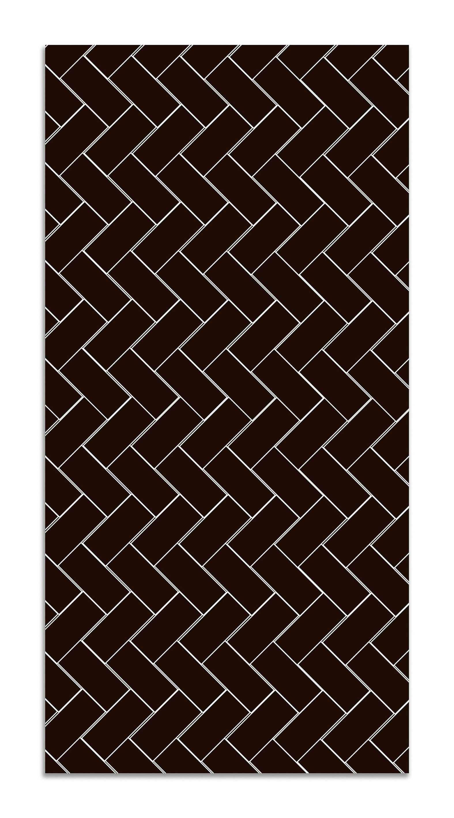 ALFOMBRAS MINIMALISTAS 2 - Tapis vinyle mosaïque de briques noires 80x200cm