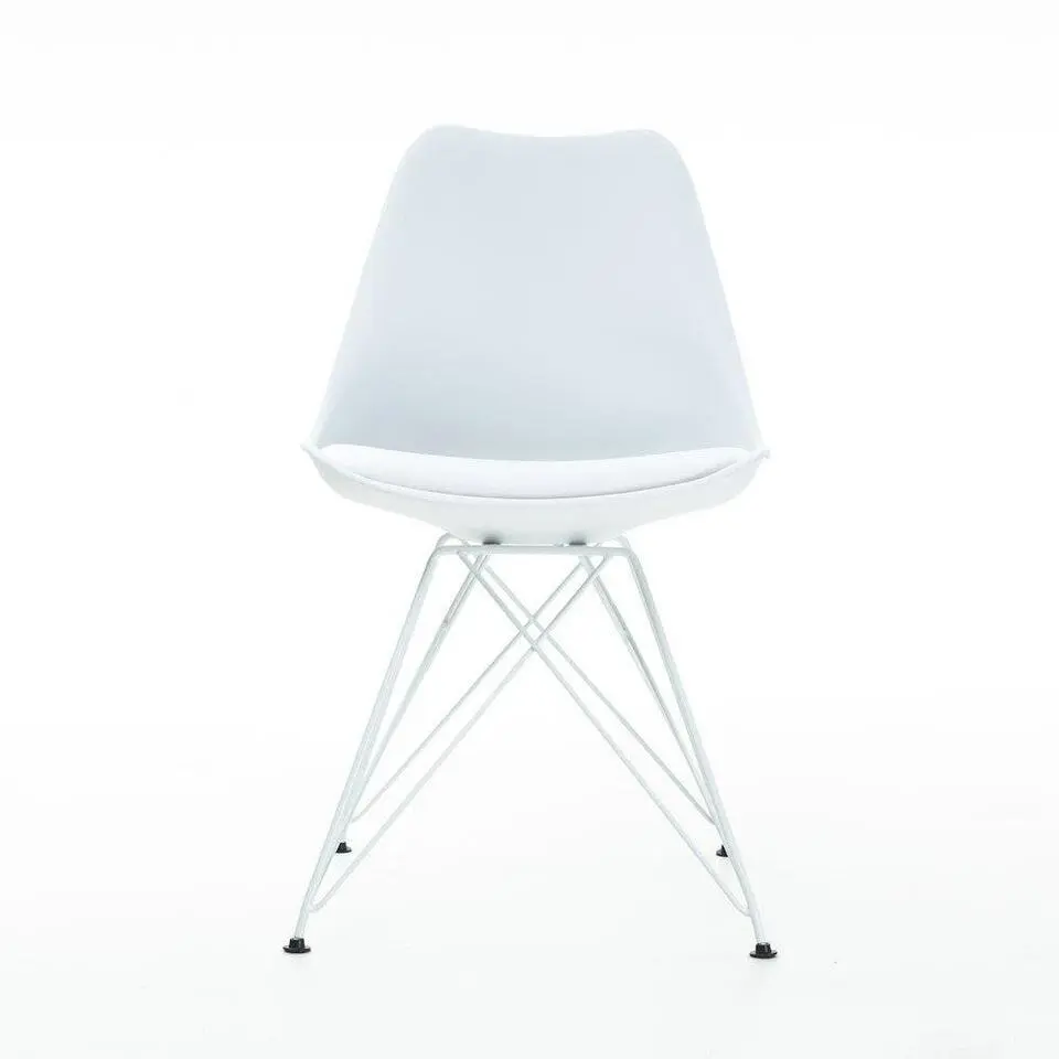 Essence Metal Stoel wit - Wit onderstel - Set van 4