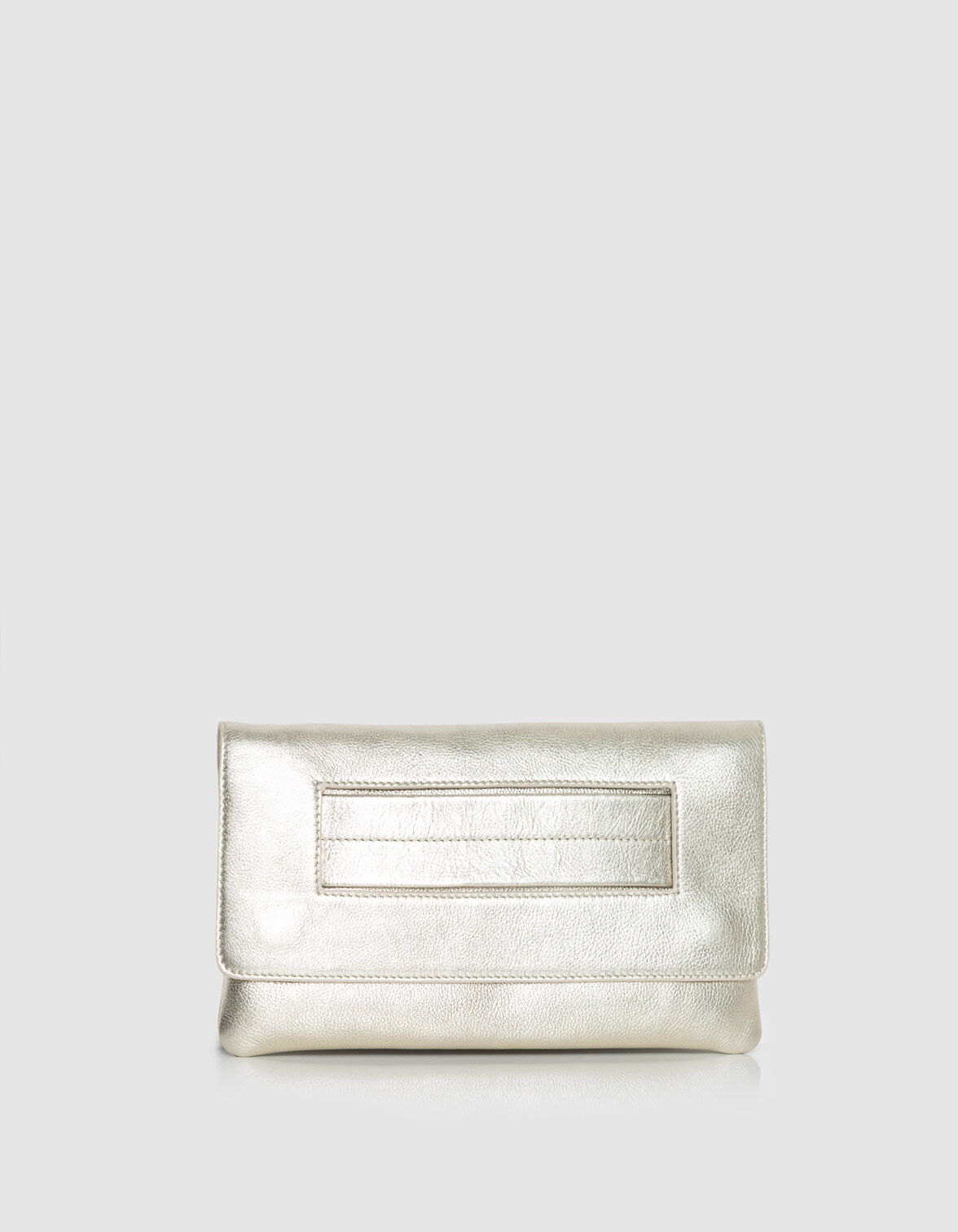 Sac pochette doré cuir métallisé Femme