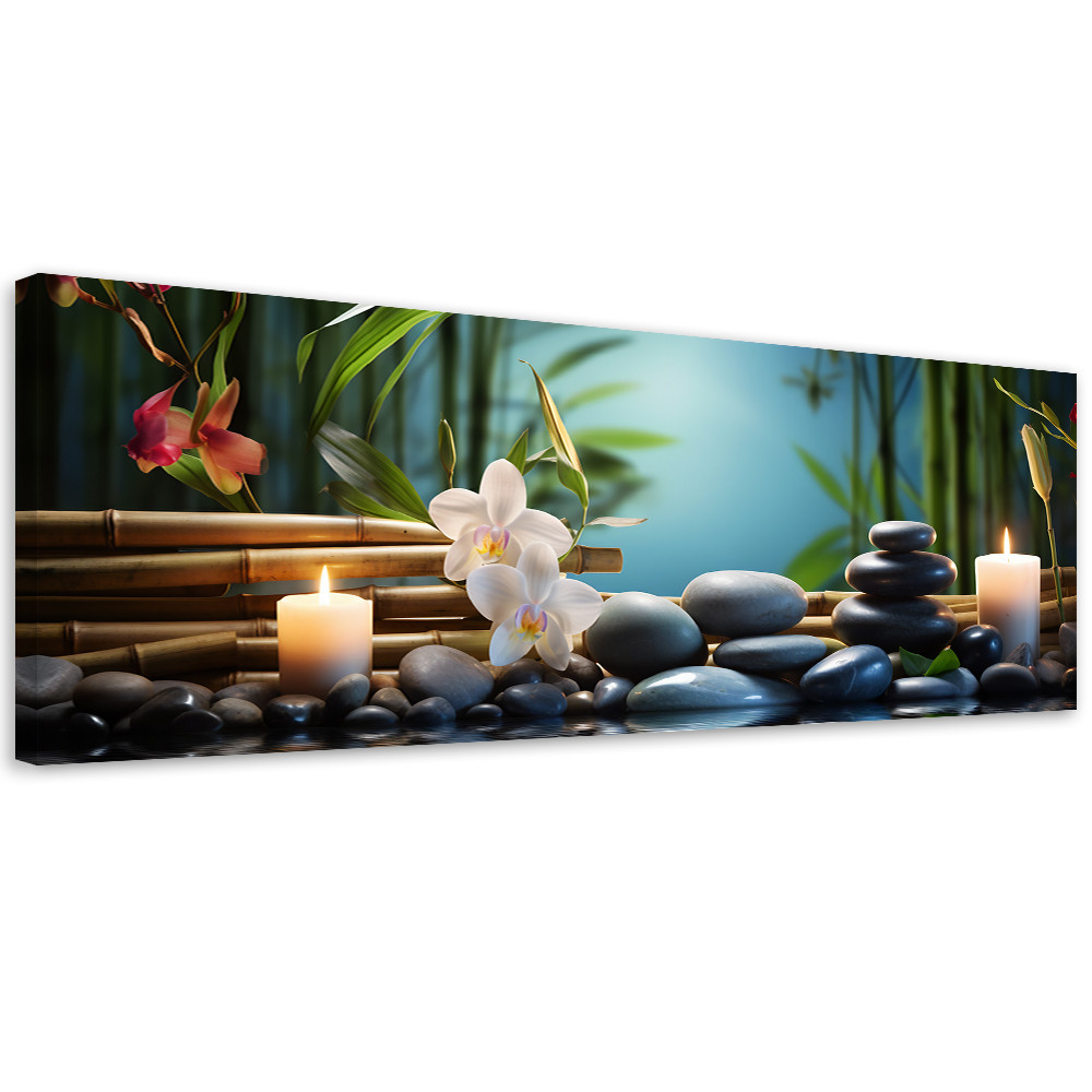 Feeby Obraz na płótnie, Spa Zen Storczyki 90x30