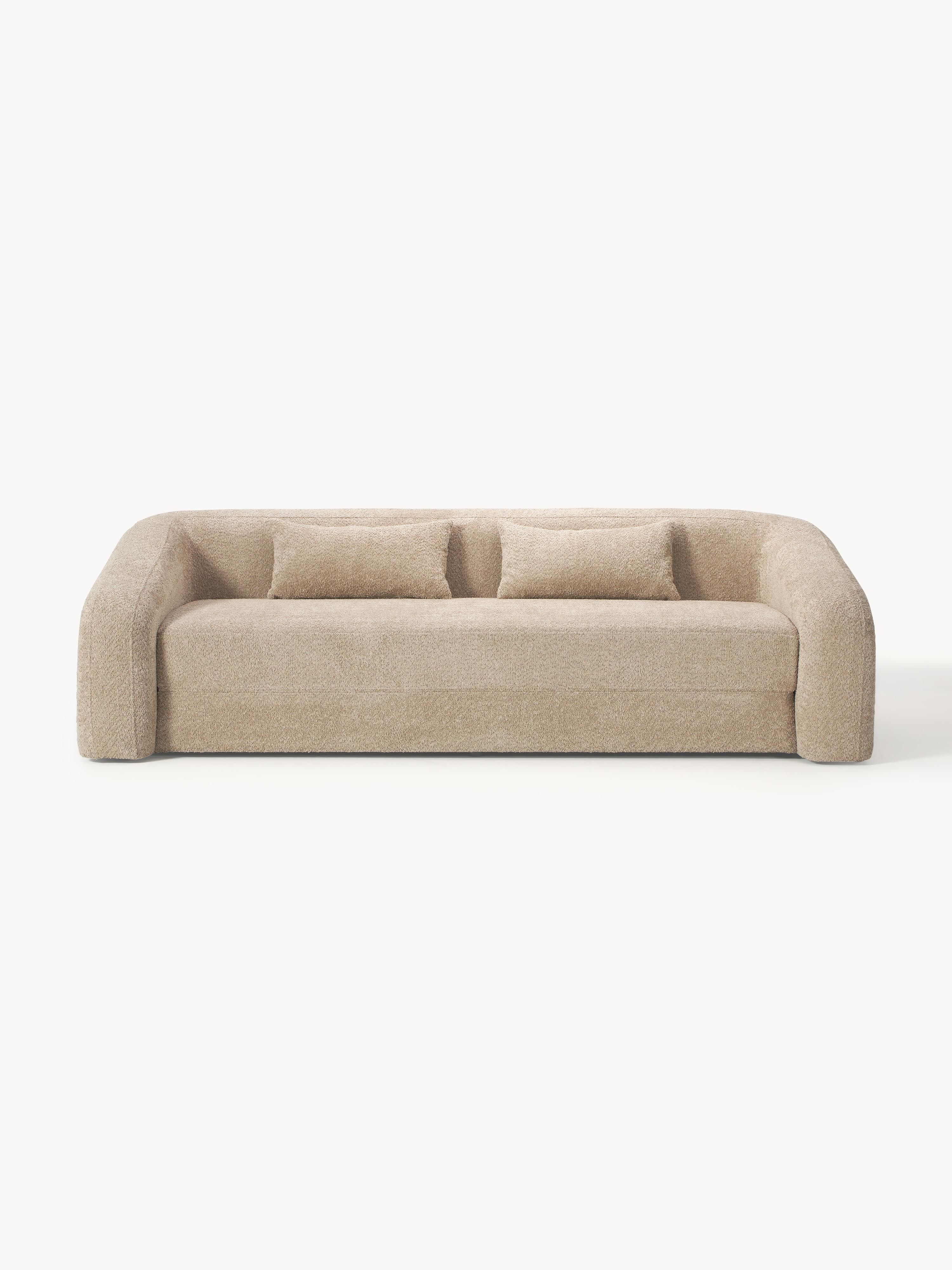 Schlafsofa Eliot (3-Sitzer) aus Teddy-Bouclé