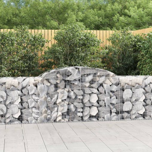 NNEVL Arched Gabion Baskets 9 pcs 300x50x80/100 cm Galvanised Iron