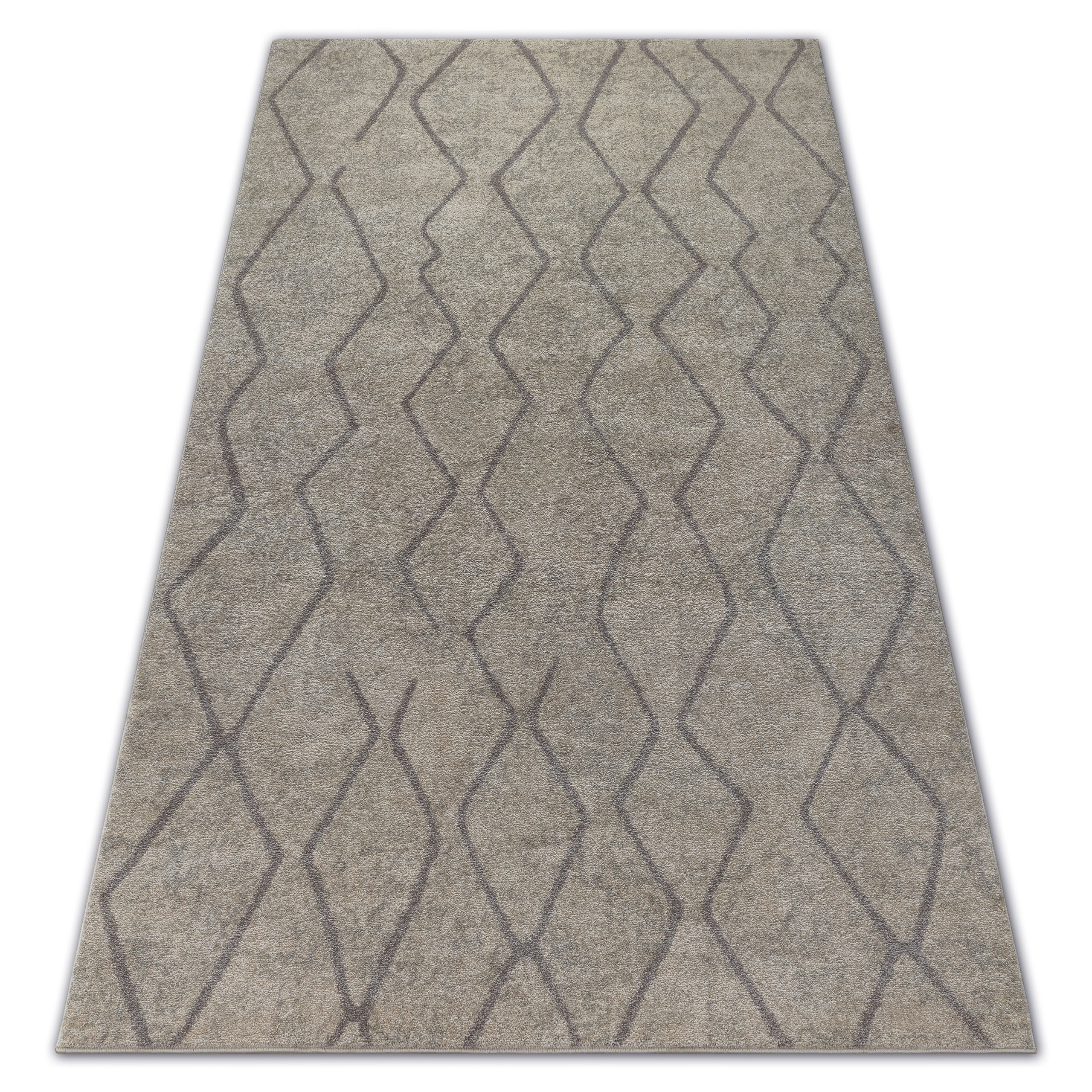 Dywan SOFT 8050 ZYGZAK BOHO krem / jasny brąz 120x170 cm