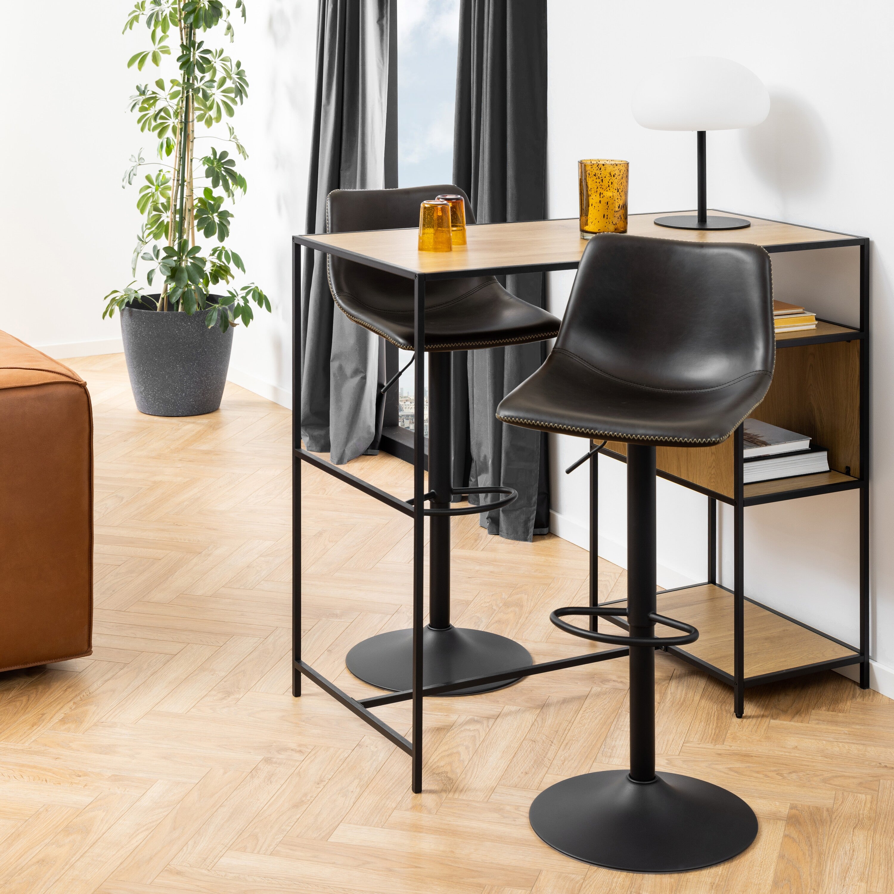 by fonQ Brent Draaibare Barkruk - Zwart