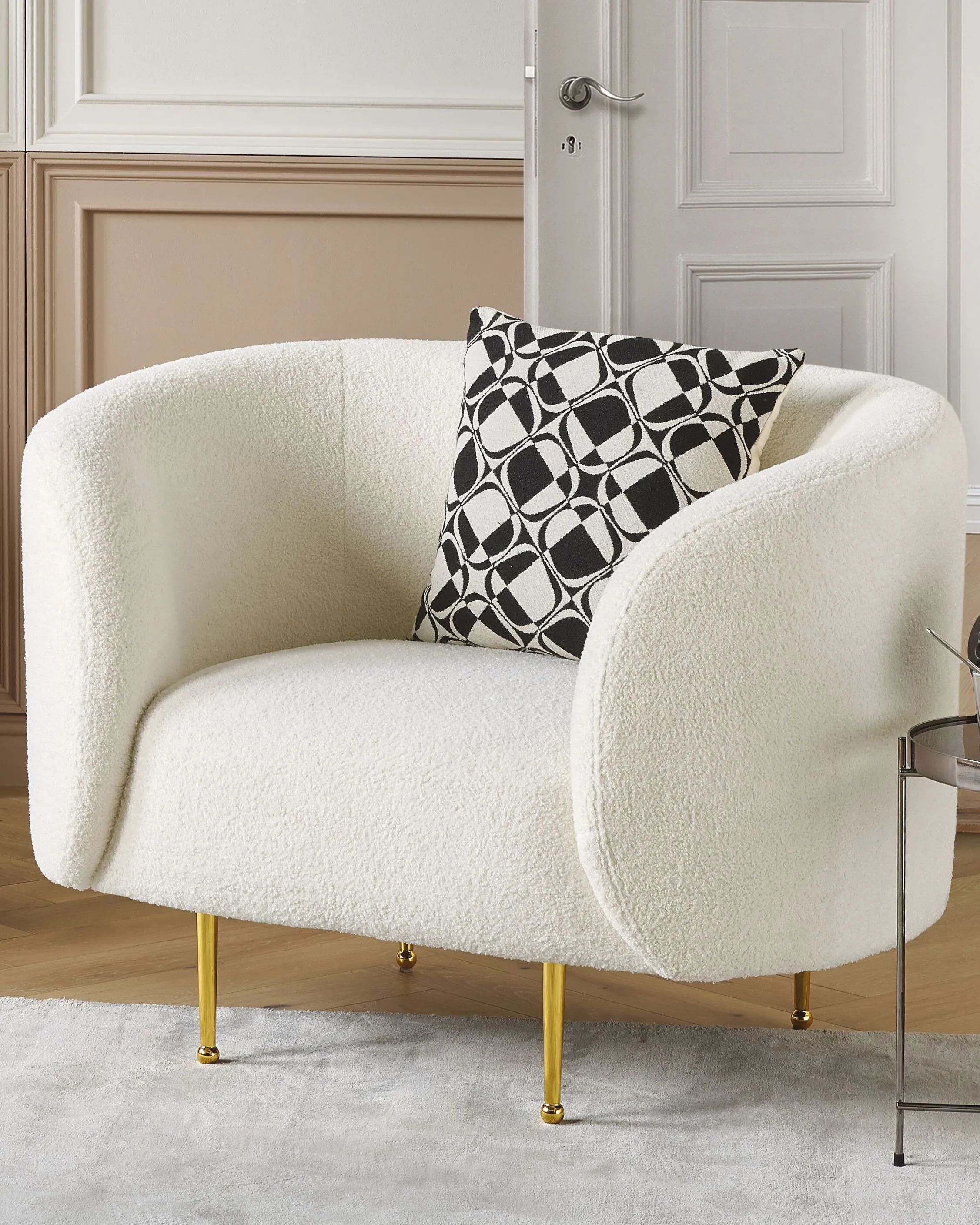 Armchair LOEN Boucle White
