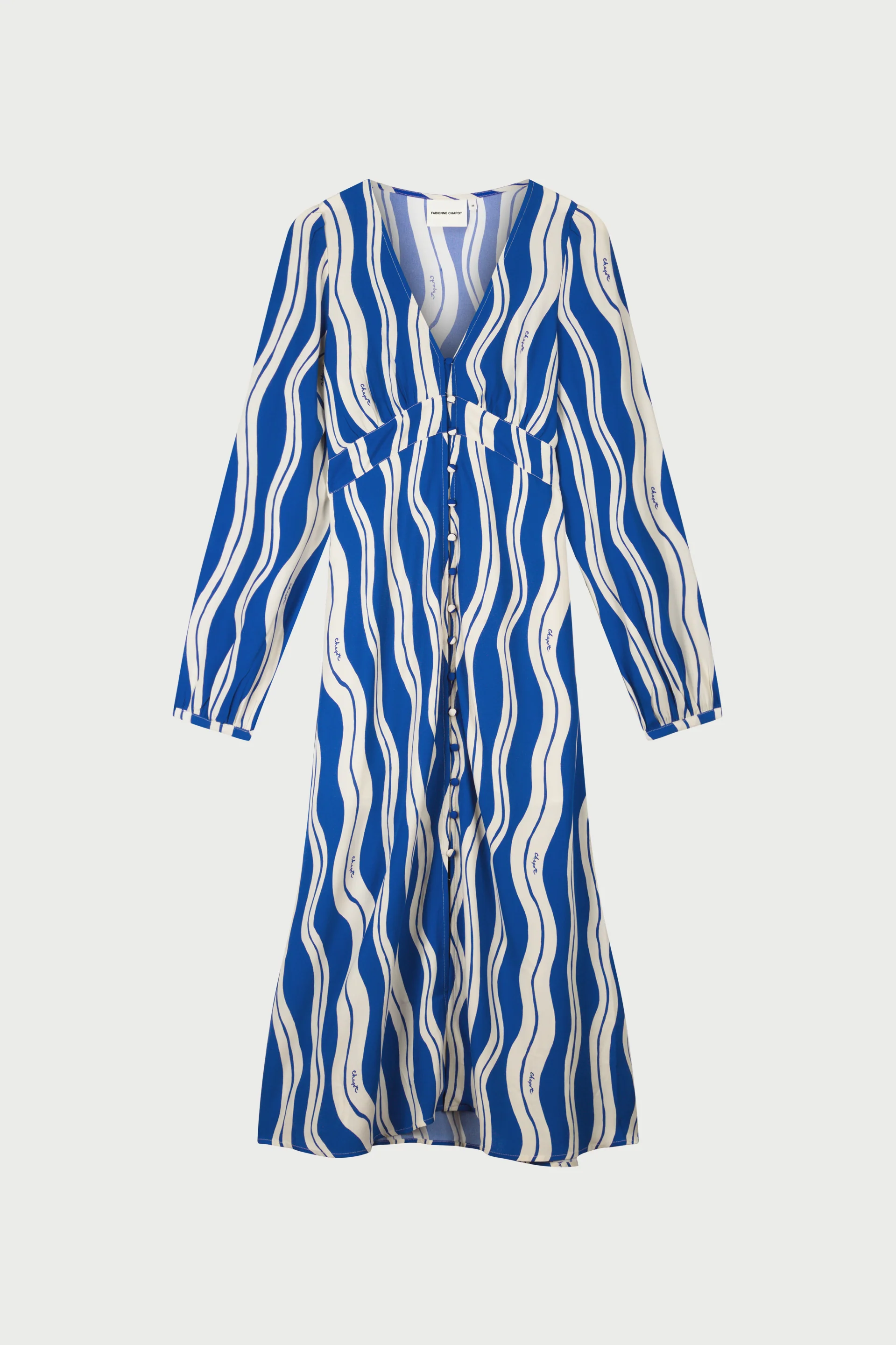 Ana Dress | Cosy White/Cobalt