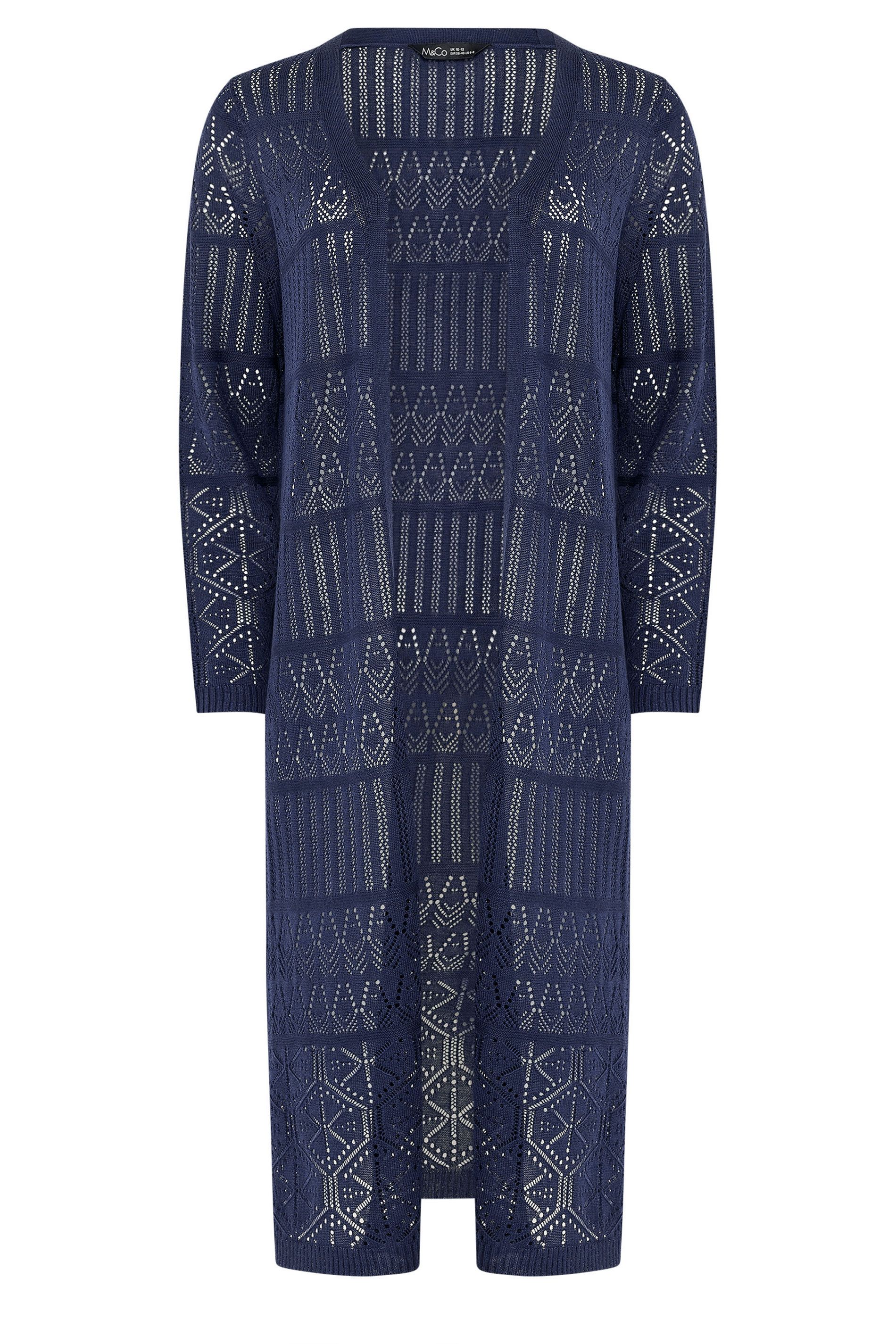 M&Co Pointelle Longline Cardigan