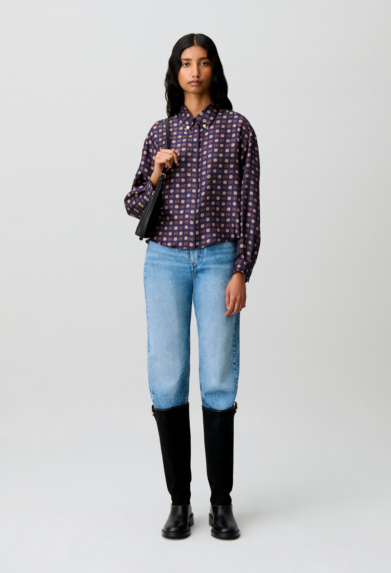Chemise imprimée soie