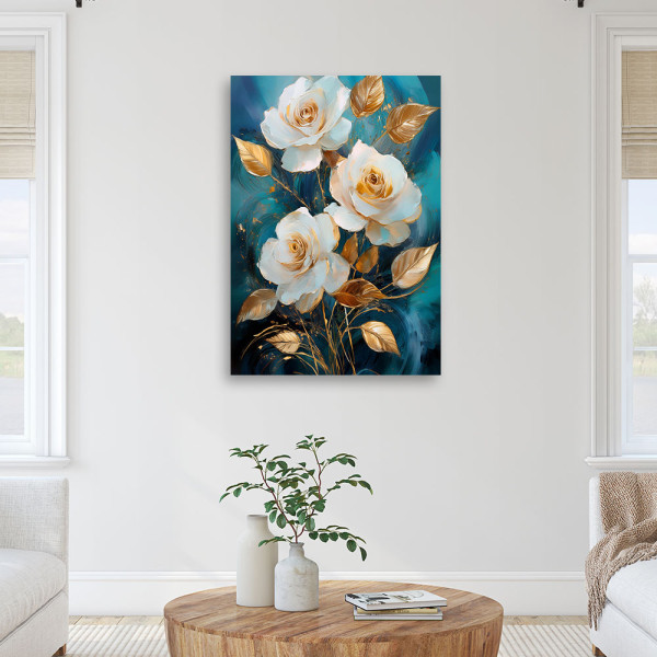 Feeby Obraz do salonu, Kwiaty Róży Glamour 40x60