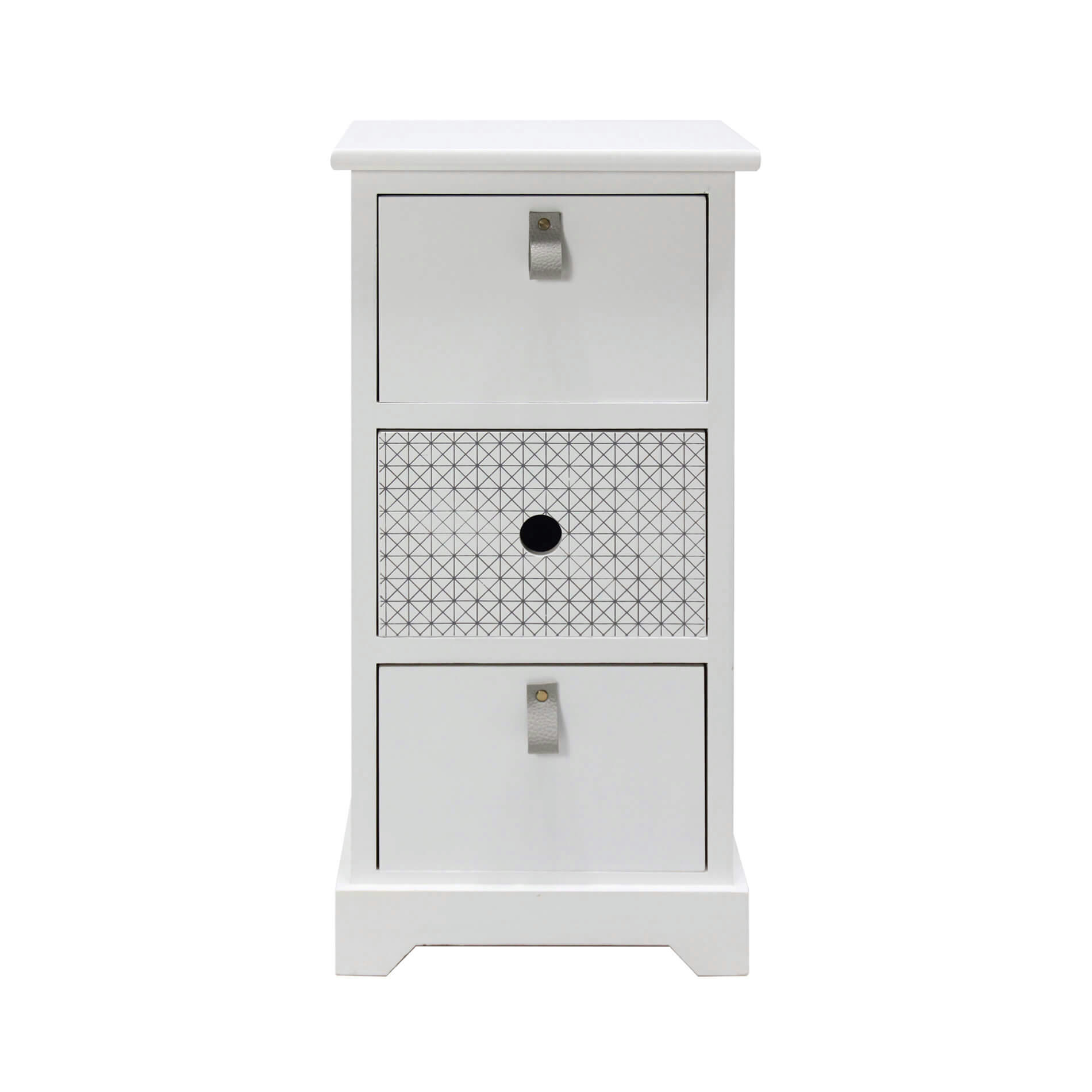 - Table de chevet avec 2 tiroirs MDF blanc