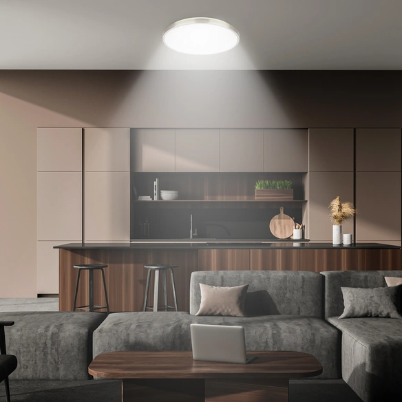 Leuchte, LED Deckenleuchte Sternencover, 22 W, matt-nickel
