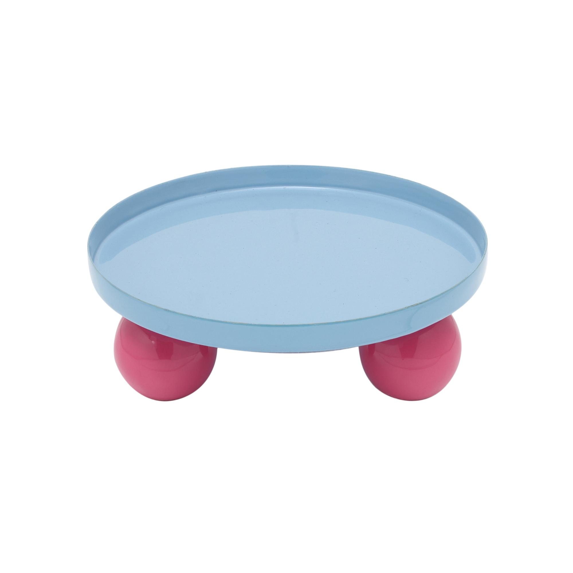 Present Time dienblad Double Funky Round - blauw - Ø20cm