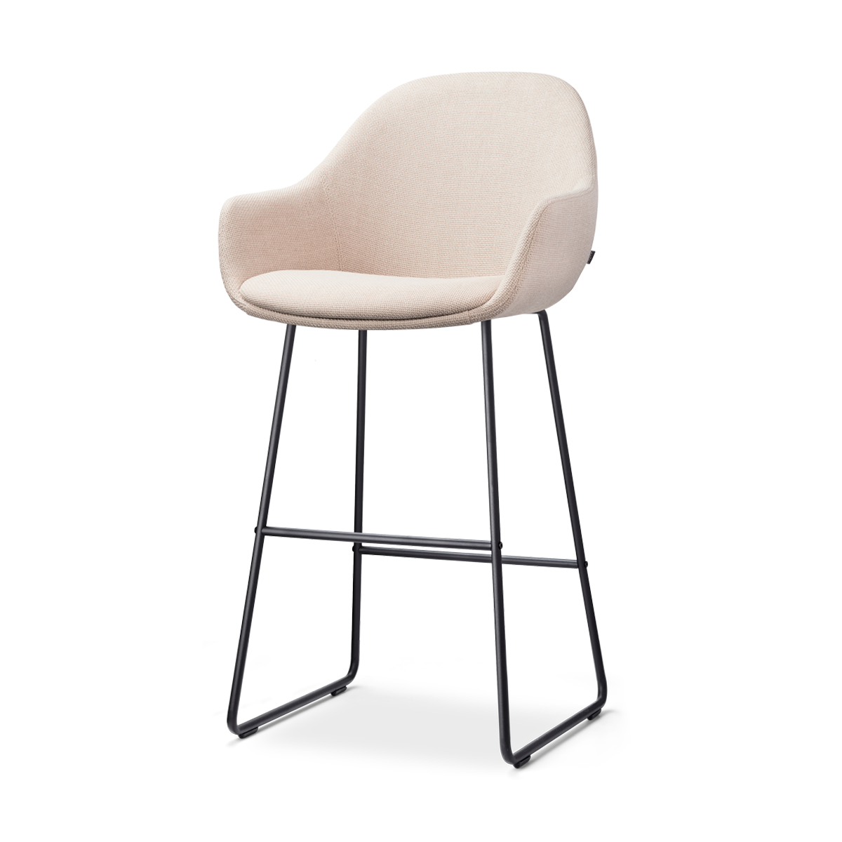 Nolon Nino-Mae Barkruk Beige - met Armleuning - Zwart - 75 cm