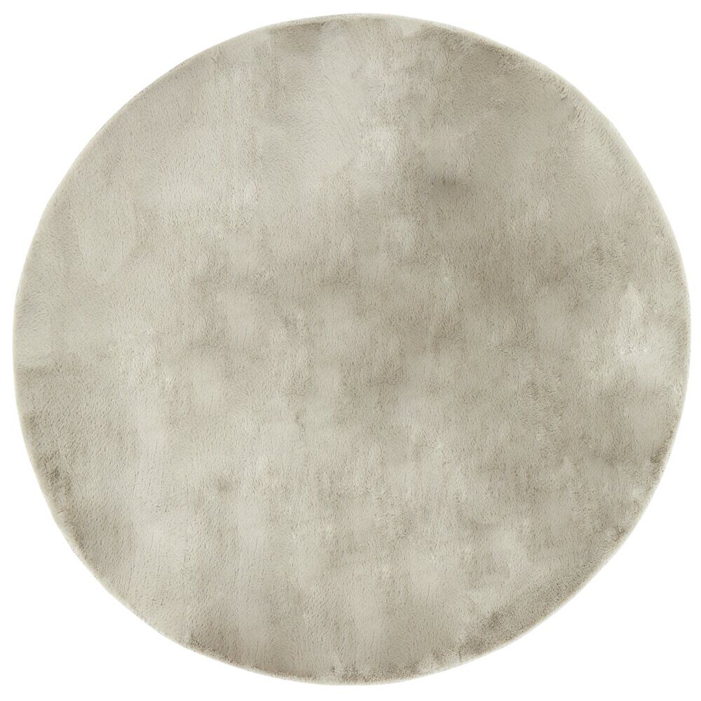 Tapis fausse fourrure marron taupe Ø80cm