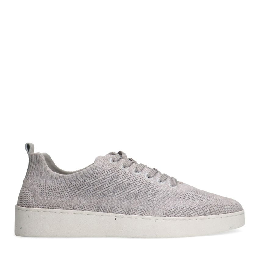 Manfield Grijze knit fabric sneakers