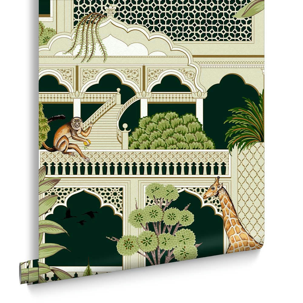 - papier peint animahal émeraude  1005 x 52cm