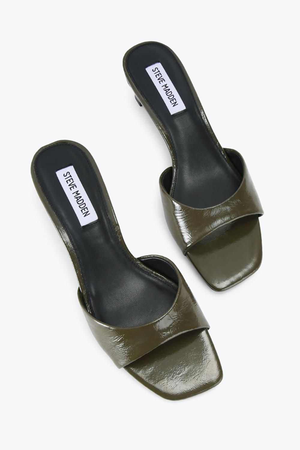 STEVE MADDEN Hints Dark Green' Leather Heels