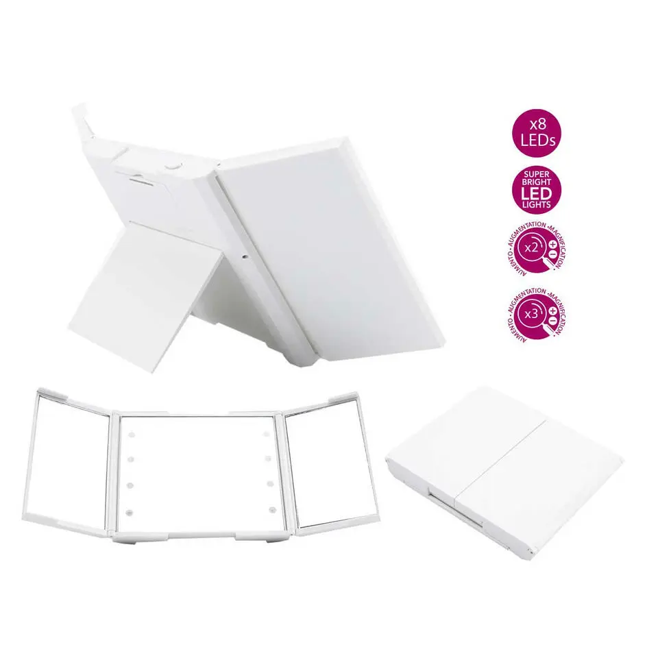 Berilo Make-up Spiegel - LED - 11,5 x 9,5 cm - vergrotend
