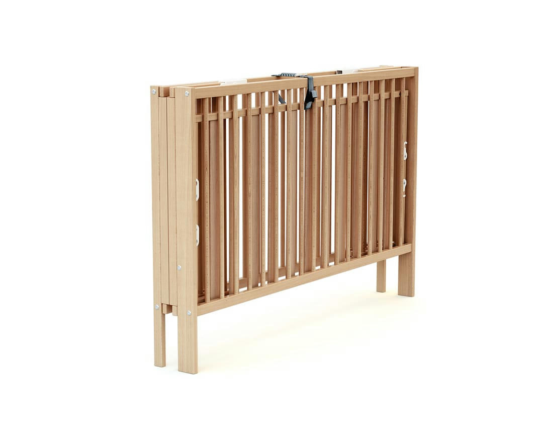 ESSENTIEL - Lit bébé pliant 60x120 hêtre verni