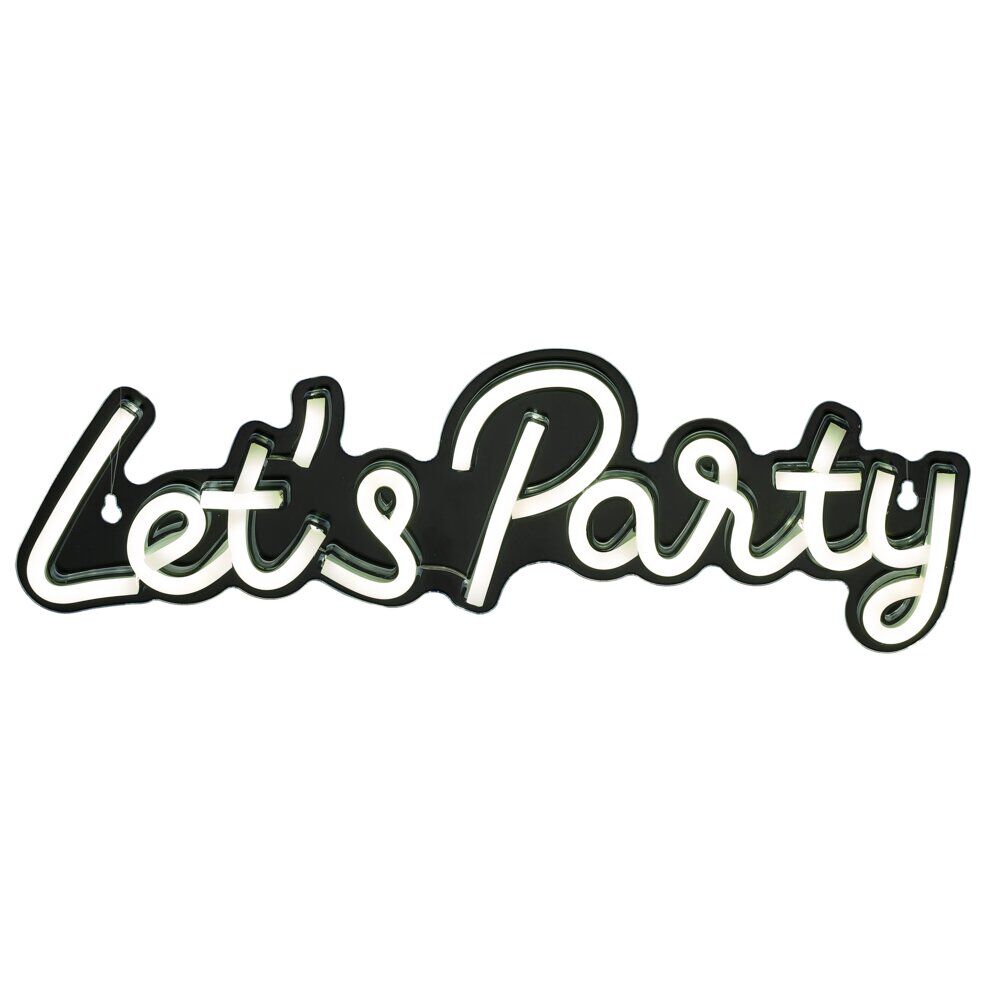 Néon LED inscription Let's Party blanc