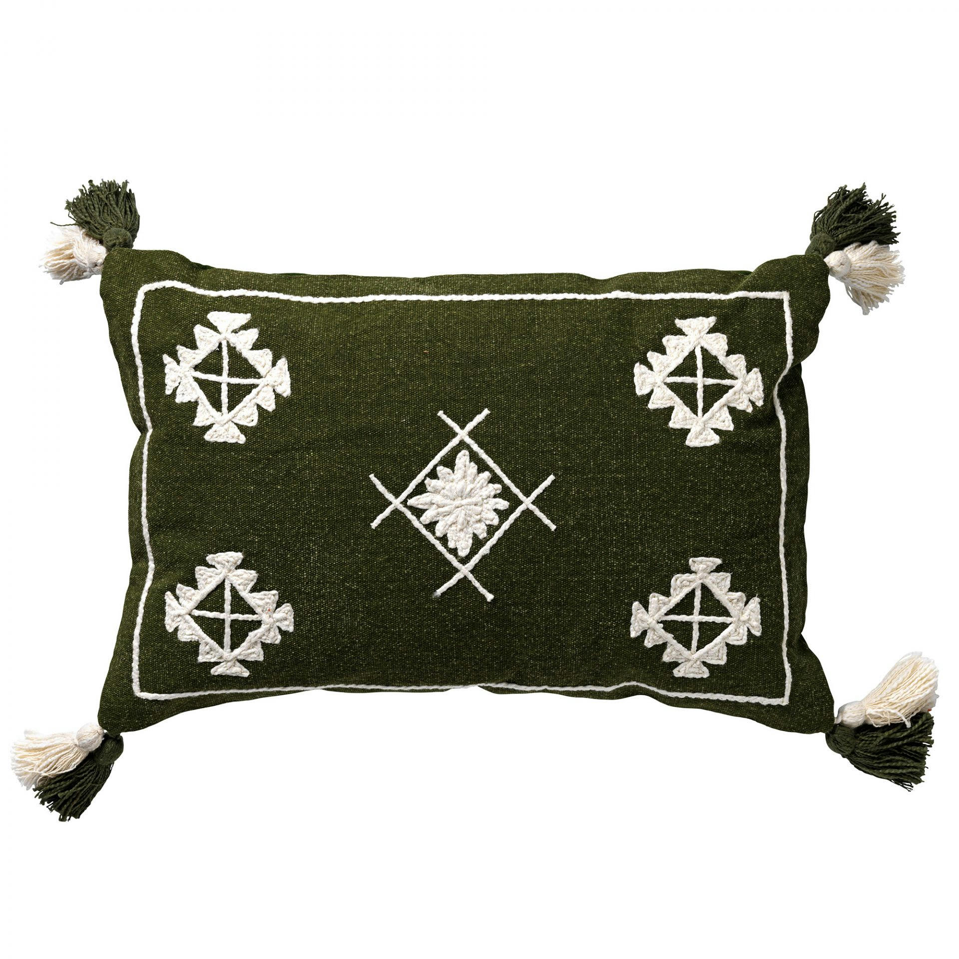 - Coussin - vert en coton 40x60 cm avec imprimé rétro