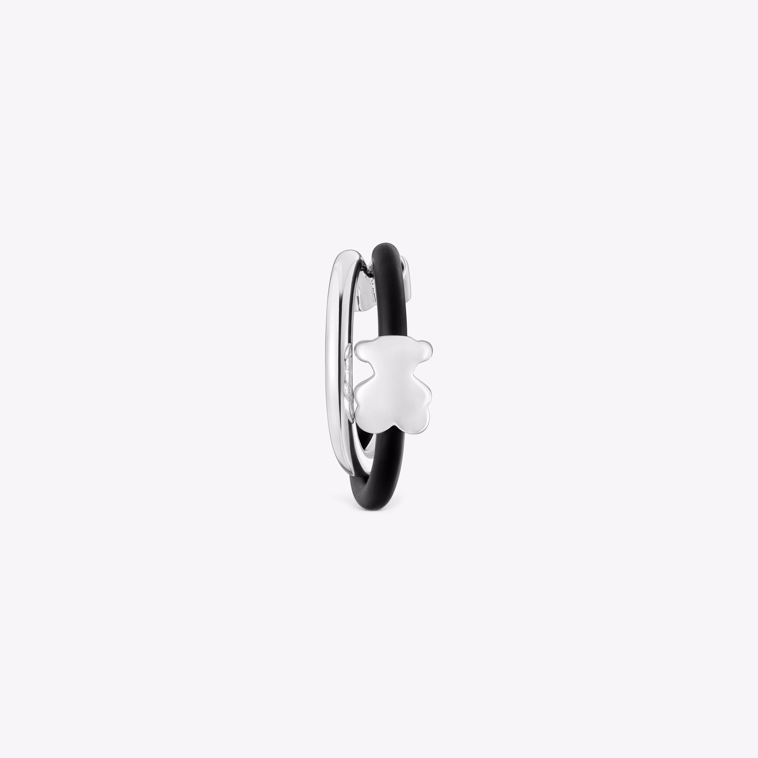 Earcuff oso de plata y caucho Bold Motif