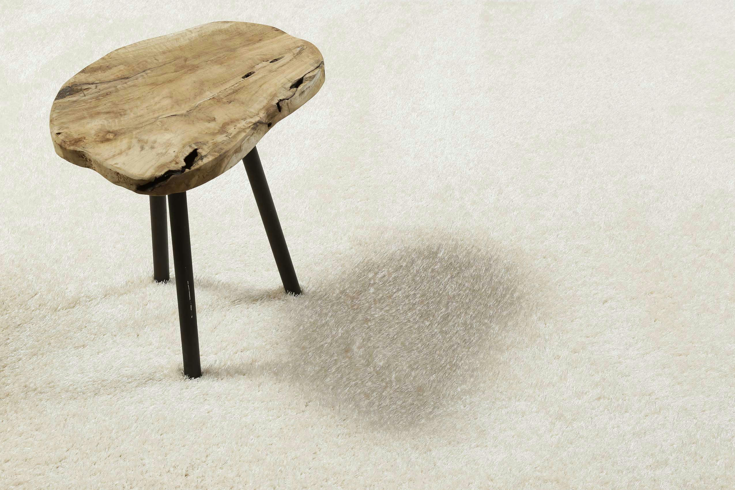 #SWAGGER SHAG - Tapis de couloir poils longs doux brillant blanc crème 80x400