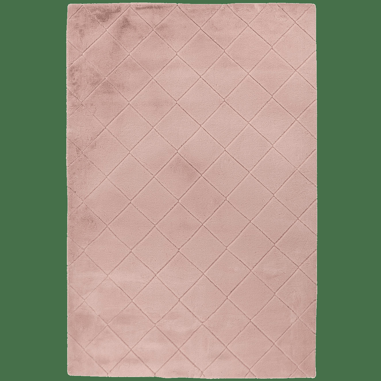FUR - Tapis super soft à motif 3D losanges rose poudré 120x170cm