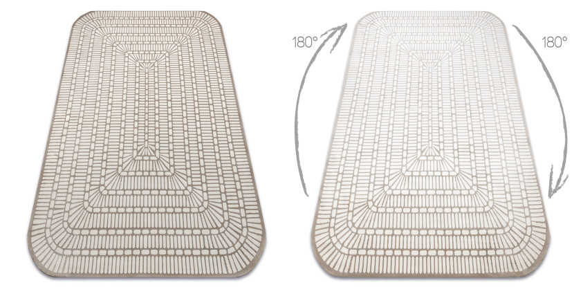 Dywan PEARL 53132B beż / krem - Geometryczny, ekskluzywny, 192x290 cm