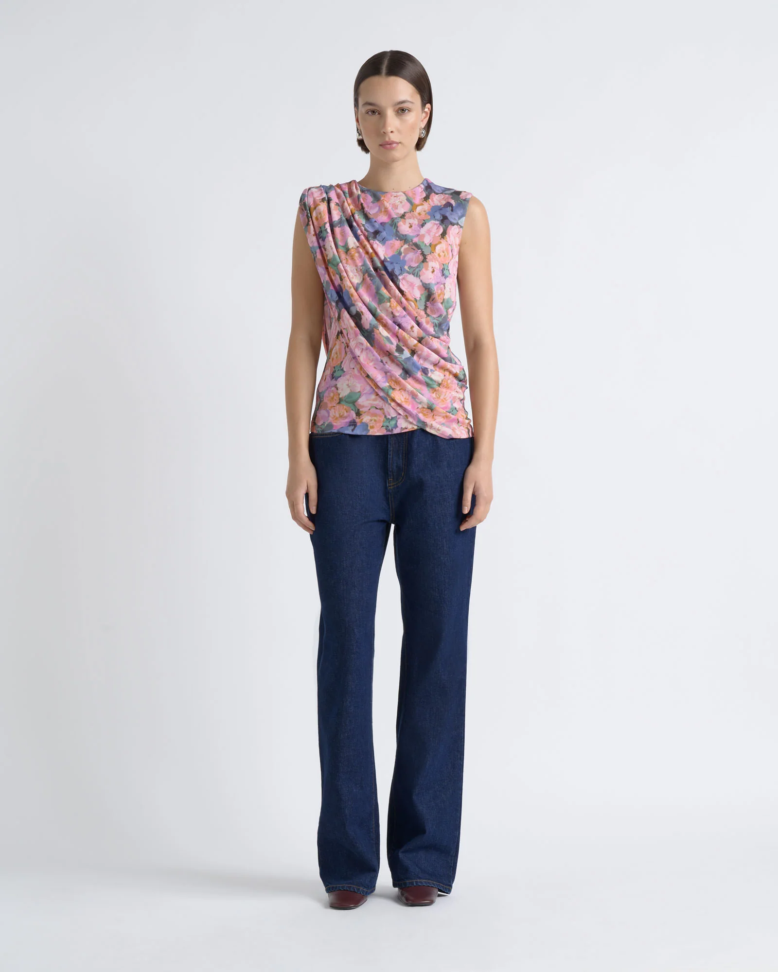 Print Cape Drape Top
