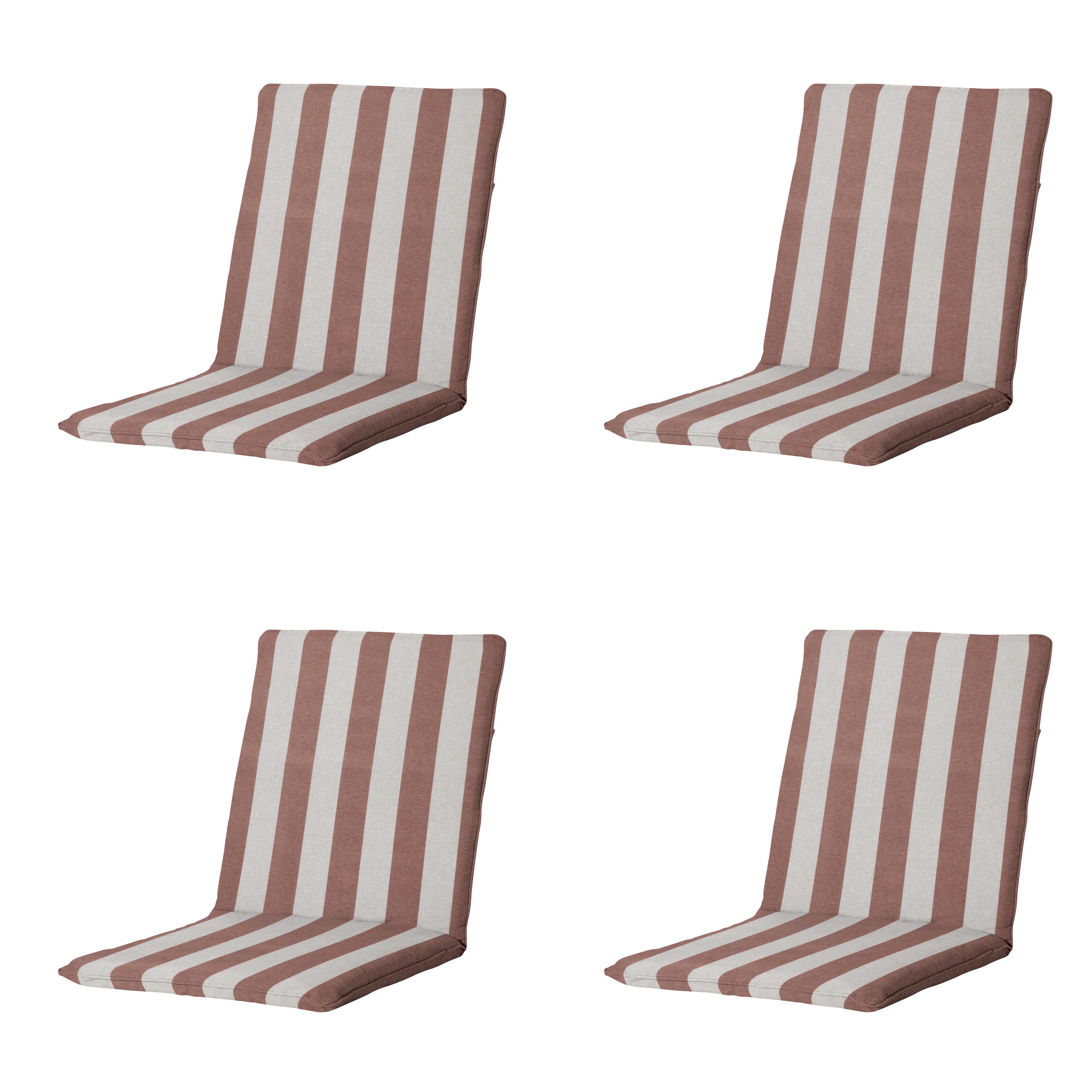 Madison stapelstoelkussen Amora - bruin - 97x49x5cm - set van 4
