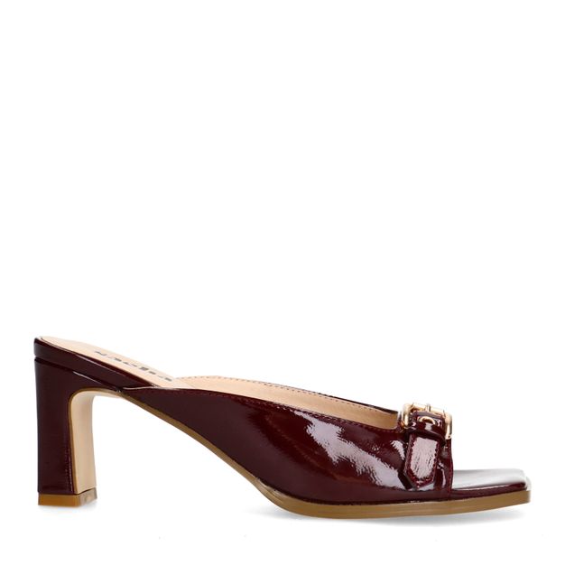 Bordeaux sandalen met hak en buckle