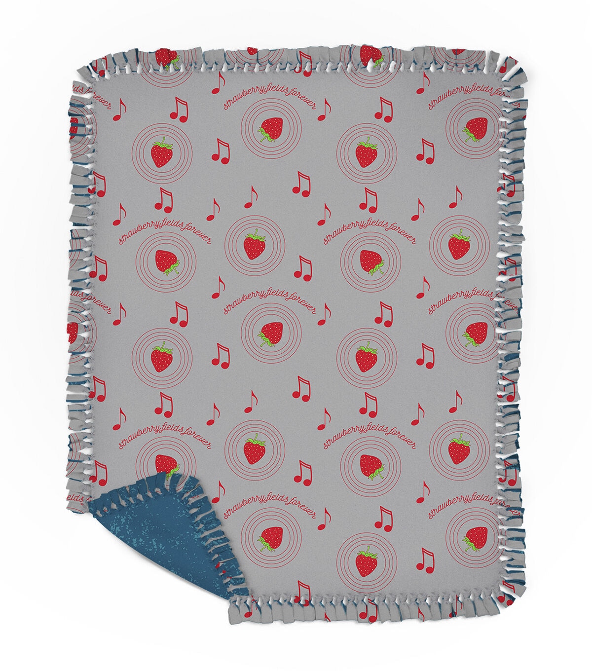 Lyrics by Lennon & McCartney No Sew Fleece Throw 72 Berry Jam