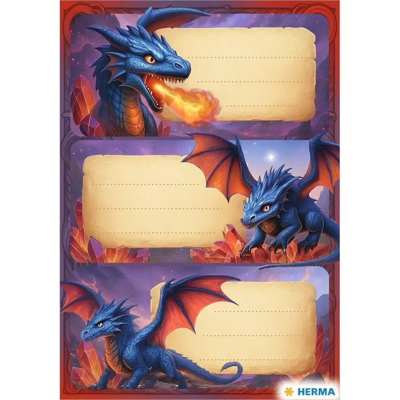Etiketten 9er-Set Dragon