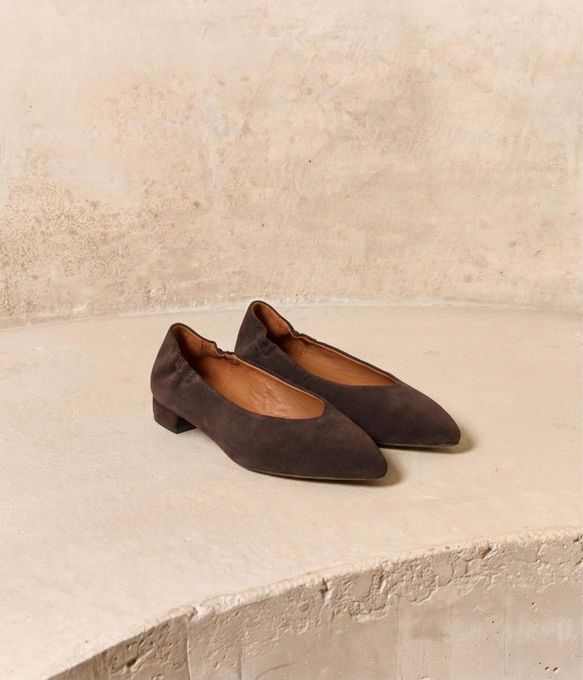 Ballerines velours chocolat Falba