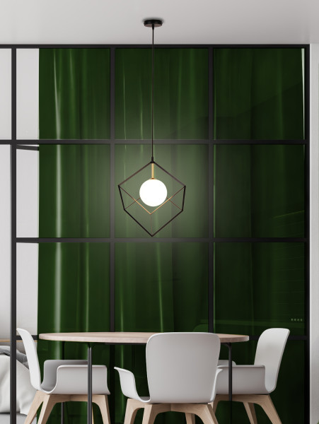Lampa wisząca czarno-złota-biała WEERT 1xG9x28W wym: 120x20x20 cm Candellux