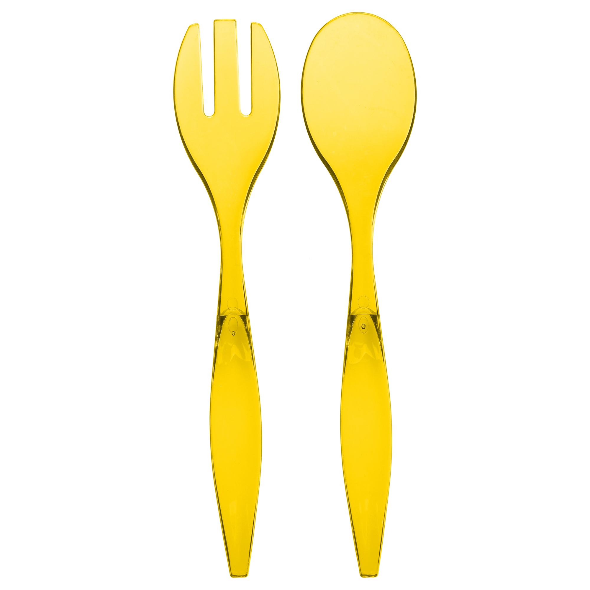 Conjunto de 2 talheres amarelo para salada