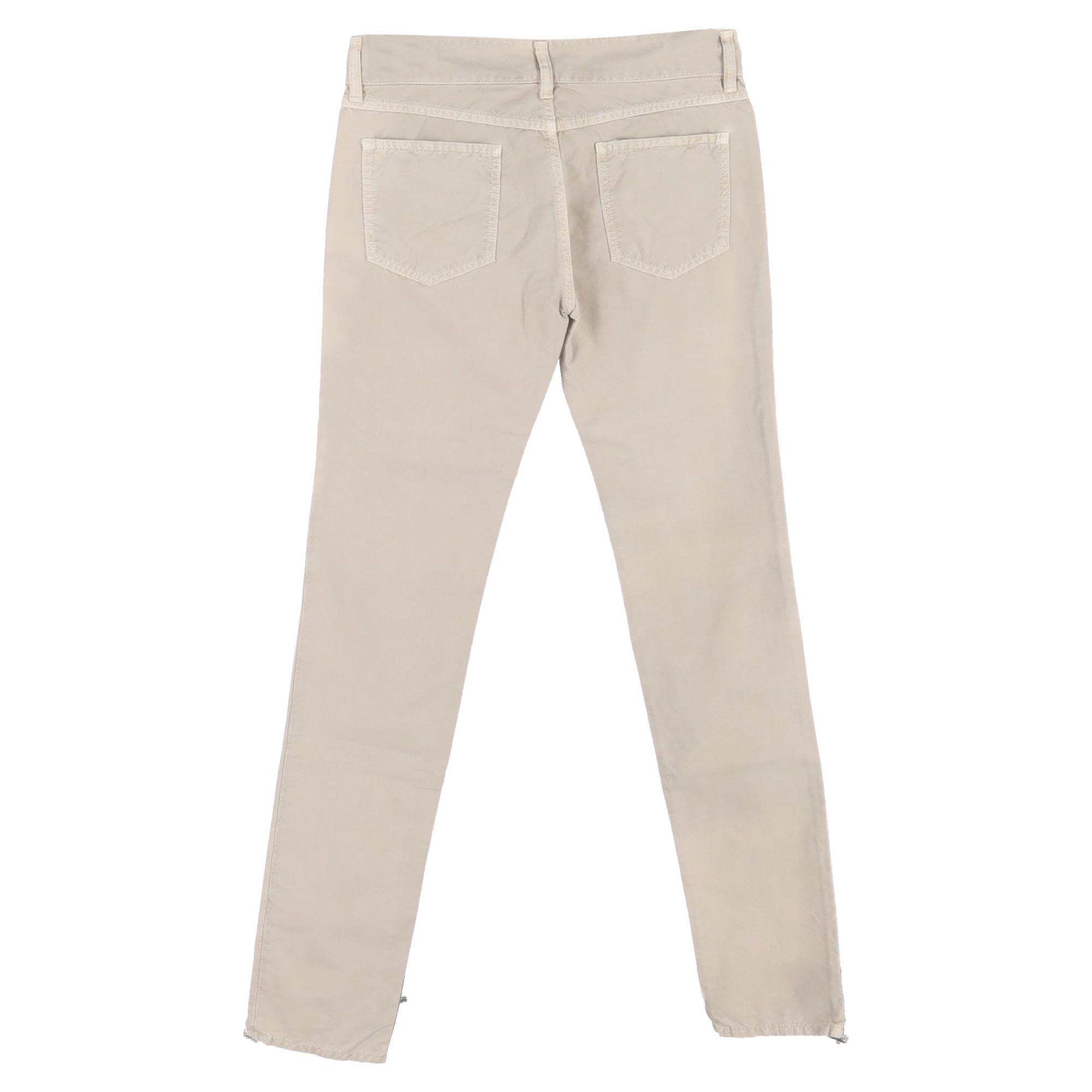 Bottega Veneta Preloved Mid-Rise Straight-Leg Jeans in Beige Cotton