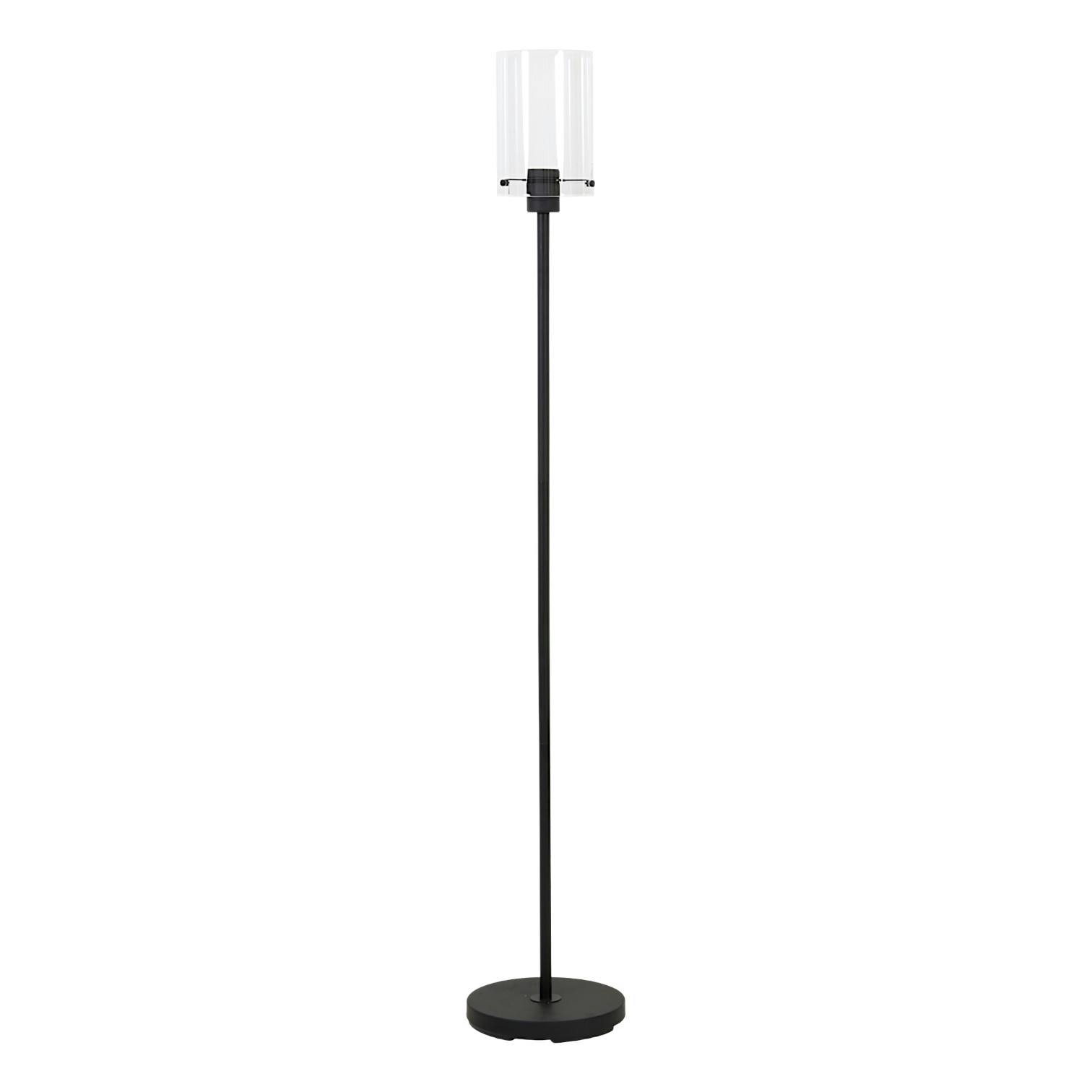 Lampadaire contemporain métal noir mat verre