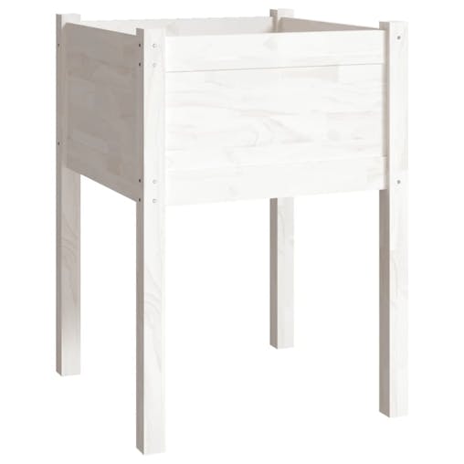 NNEVL Garden Planters 2 pcs White 50x50x70 cm Solid Pinewood