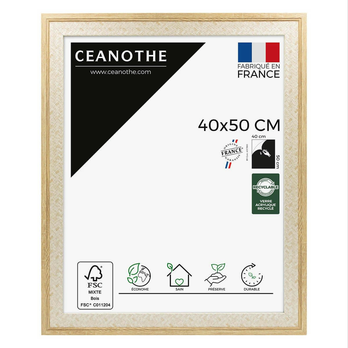 PALMA - Cadre photo bois 40x50 cm résine recyclée