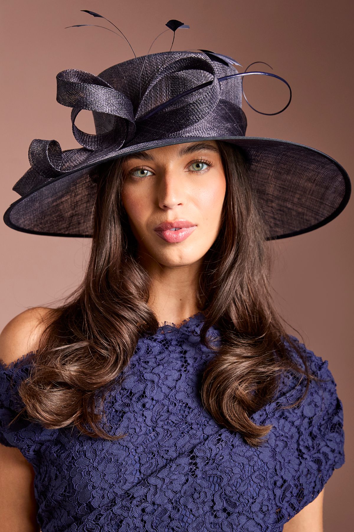 Coast Navy Loop And Quill Wide Brim Hat