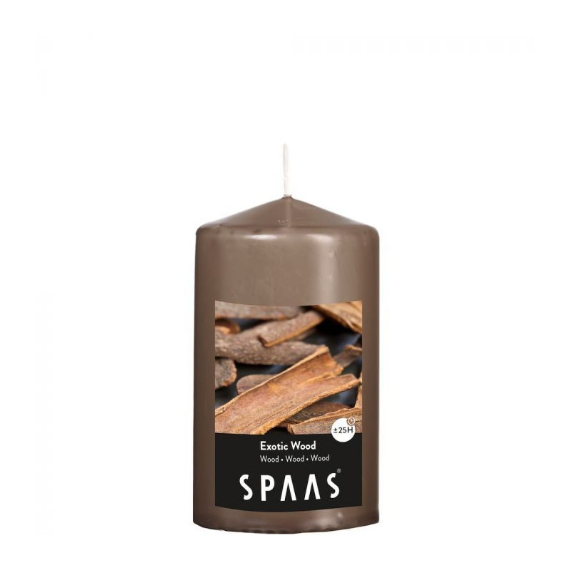 Bougie Cylindre parfumée bois exotique 10 cm