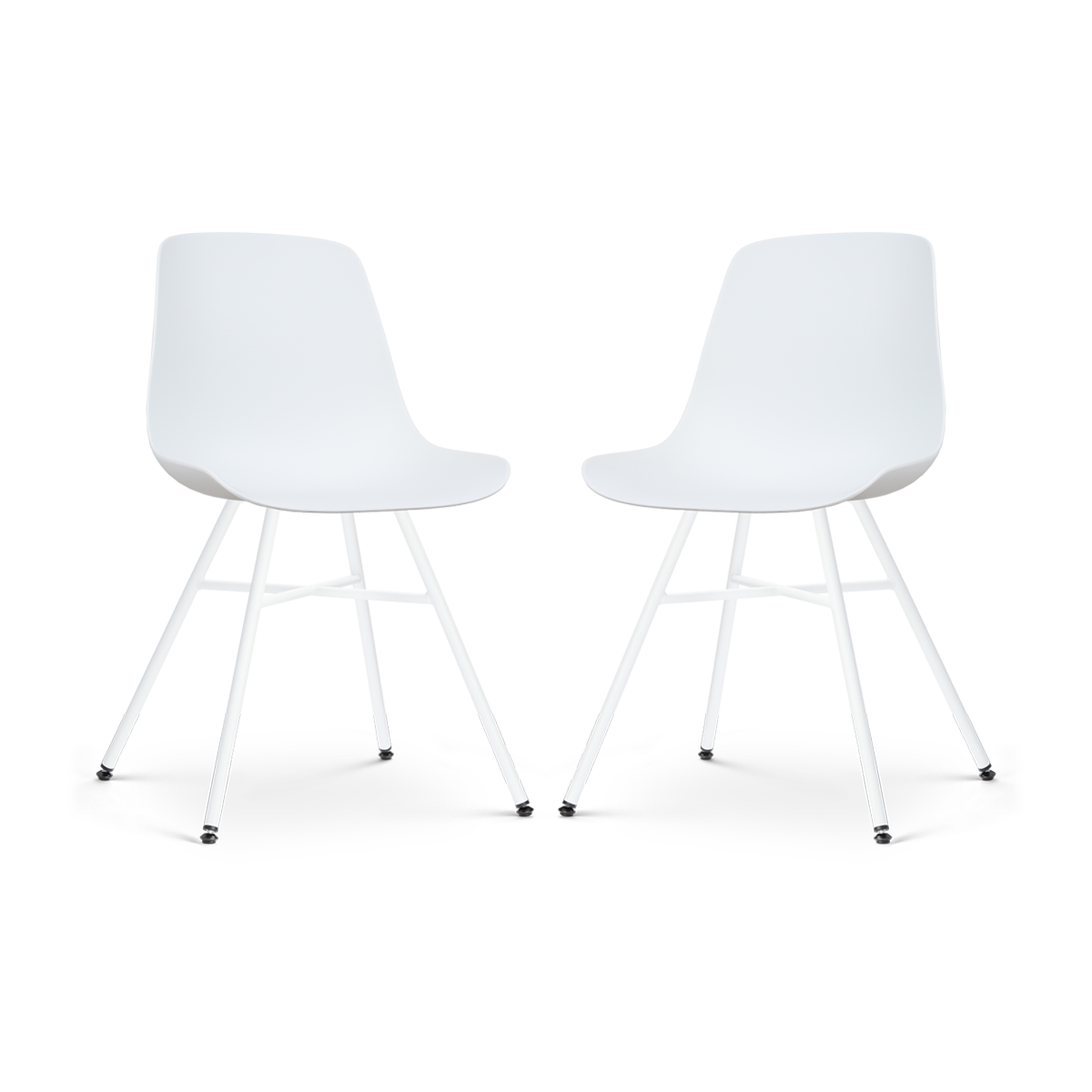 Nolon Noa-Pip Eetkamerstoelen Set van 2 - Wit - Witte Poten