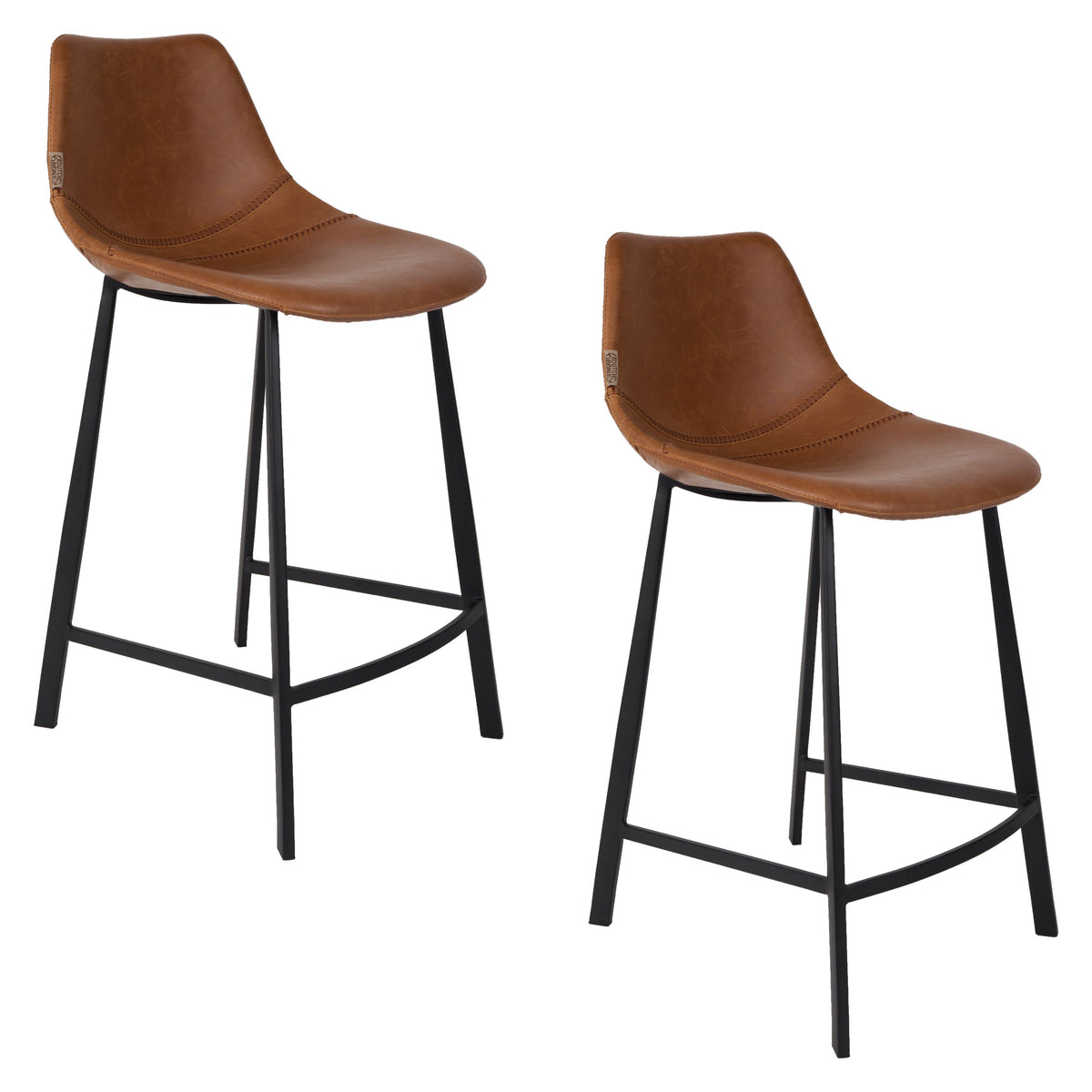 Dutchbone Franky Barkrukken rugleuning 65 cm Bruin - Set van 2