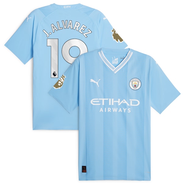 Julián Álvarez Manchester City Puma 2023/24 Home Authentic Player Jersey - Sky Blue