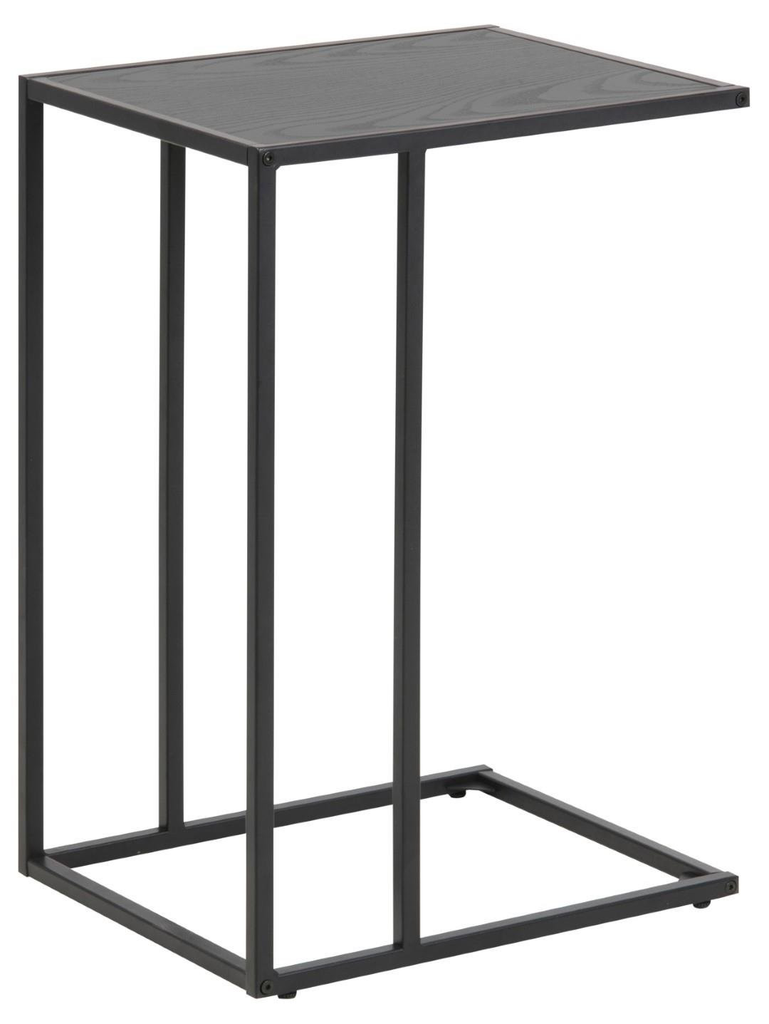 STOLIK POMOCNICZY Seaford czarny METALOWY blat z MDF